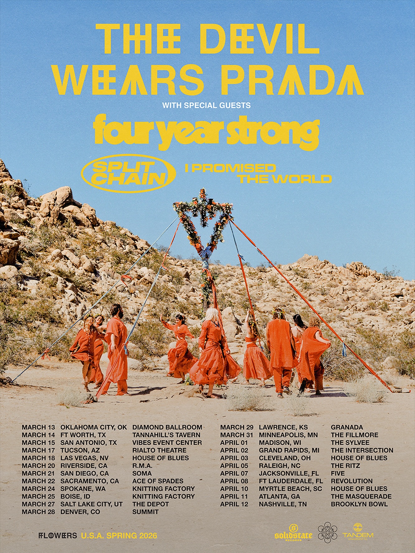 The Devil Wears Prada Flowers Tour Tour Poster 2026